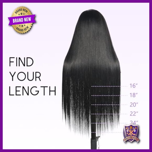 16 Inch Full Lace Human Hair Wig, Glueless Straight, Adjustable Cap
